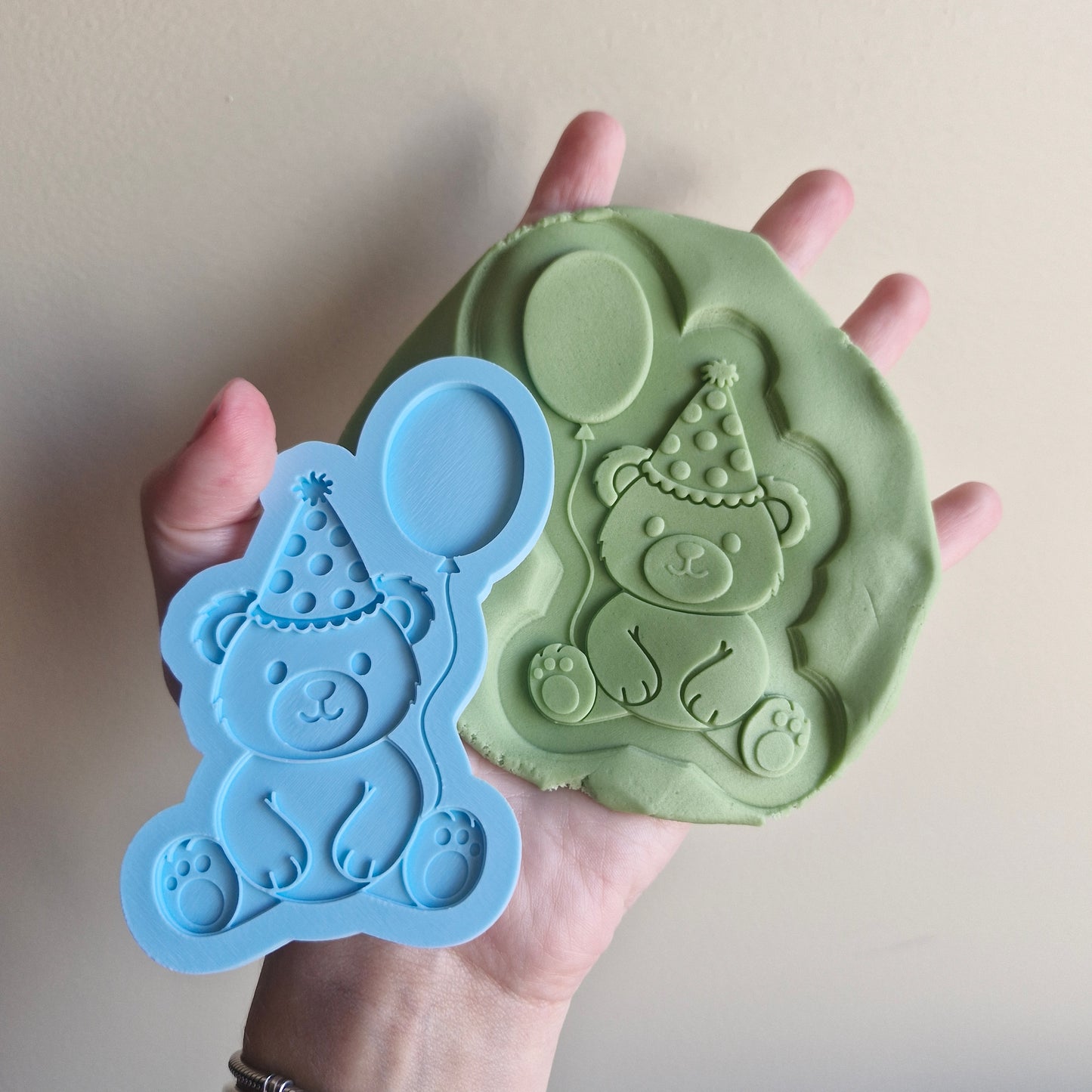 Birthday Bear with Balloon, Cookie Cutter and Stamp