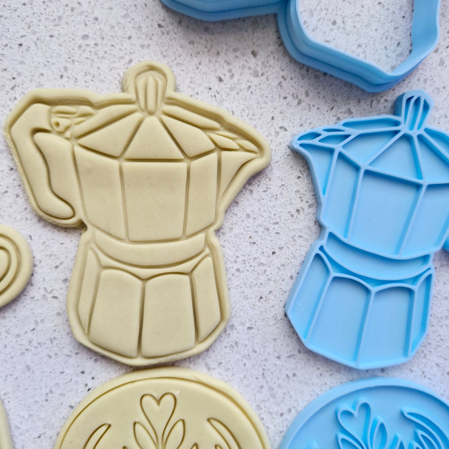 Coffee Moka Pot, Cookie Cutter and Stamp