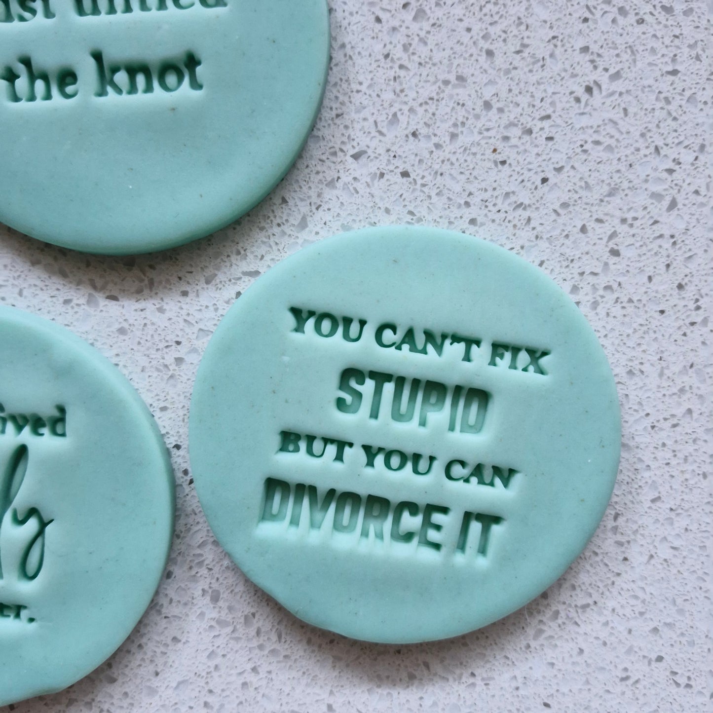 Divorce Quotes Cookie Cutter and Emboss Stamp - Baking Tool, you can't fix stupid but you can divorce it