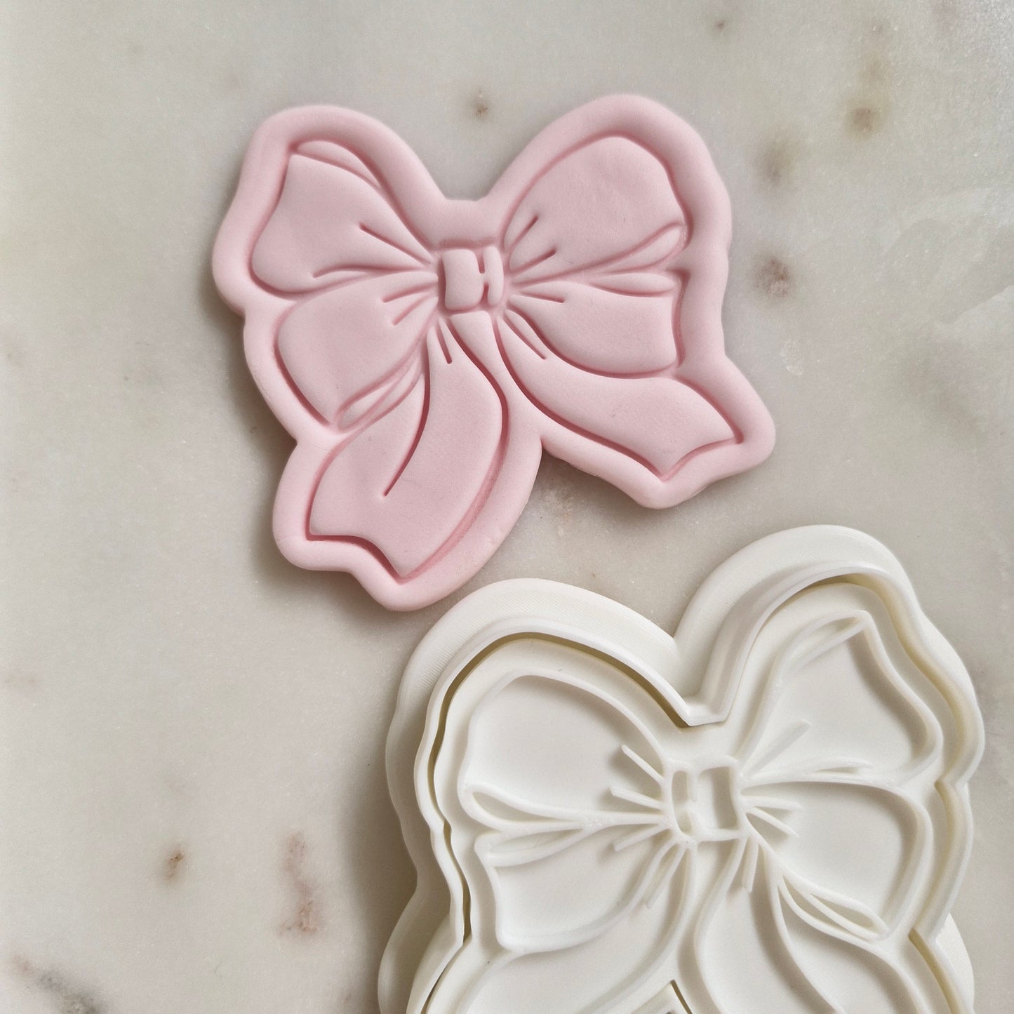 Ballerina Bow Cookie Cutter and Stamp zoomed out