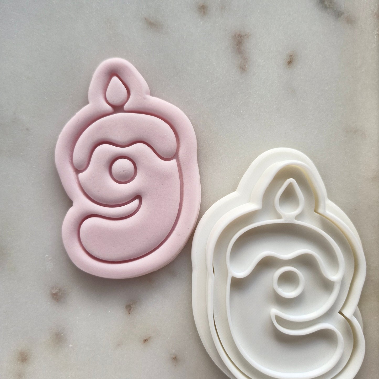 Birthday Candle Number 9 Cookie Cutter and Stamp zoomed out