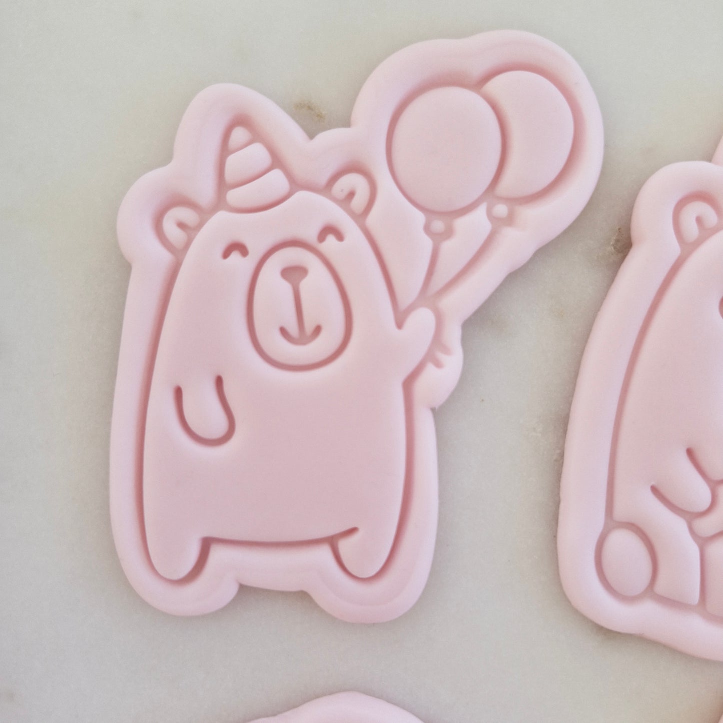 Capybara Set Cookie Cutter and Stamp holding balloons Capybara Holding Balloons Cookie Cutter and Stamp