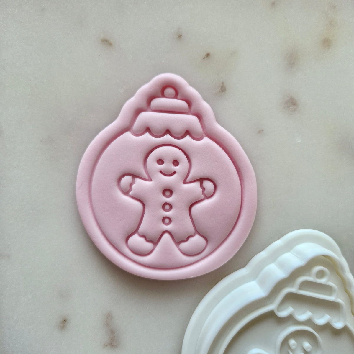 Gingerbread Man Bauble Cookie Cutter and Stamp zoomed in