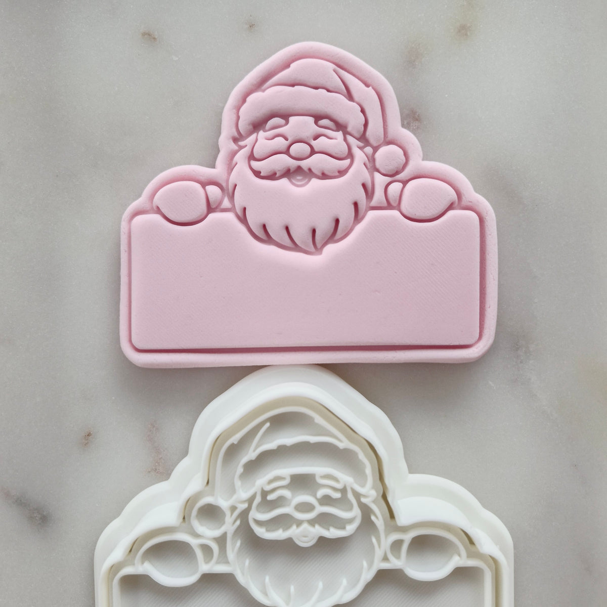 Santa Name Plaque Cookie Cutter and Stamp zoomed out