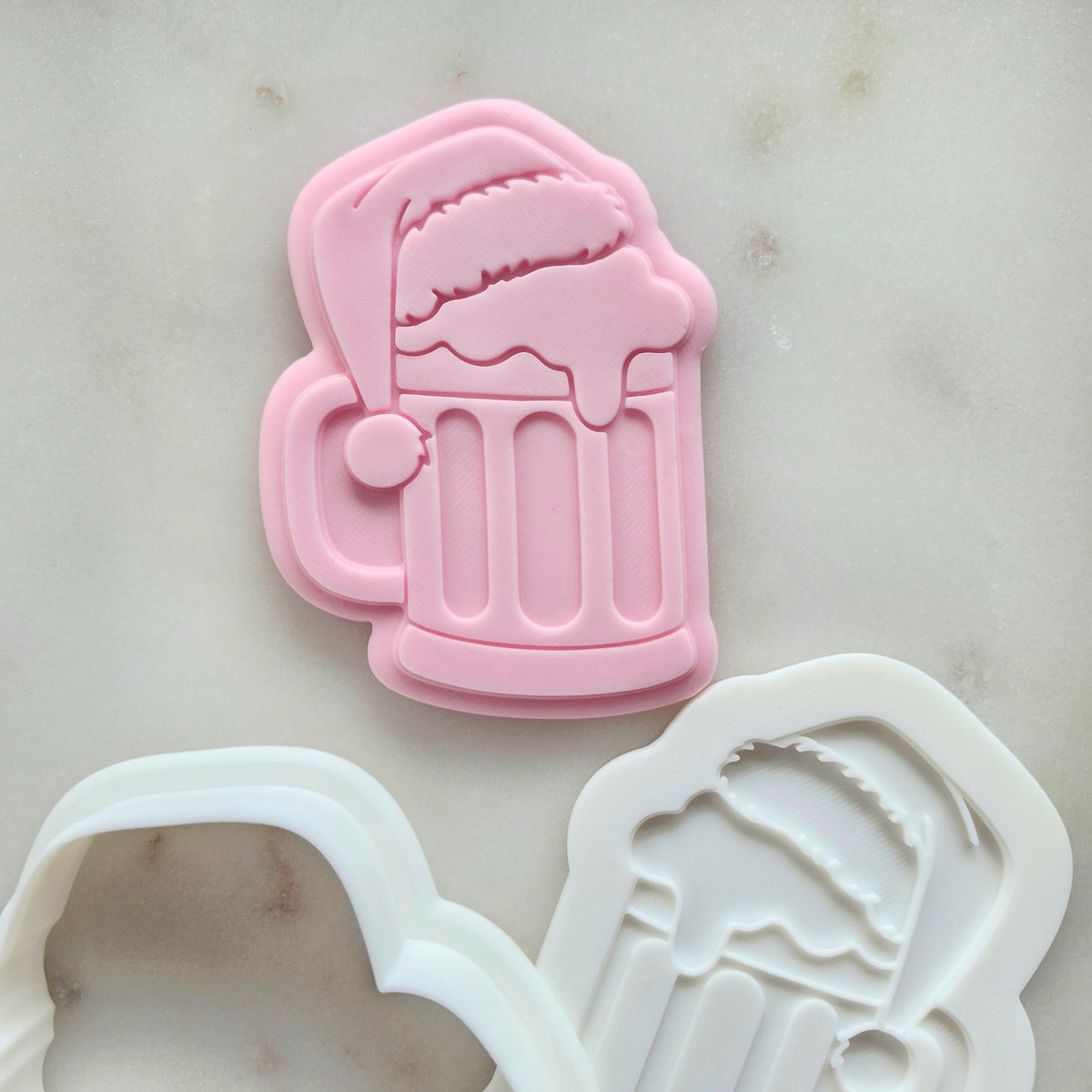 Christmas Beer Mug Cookie Cutter and Deboss Stamp