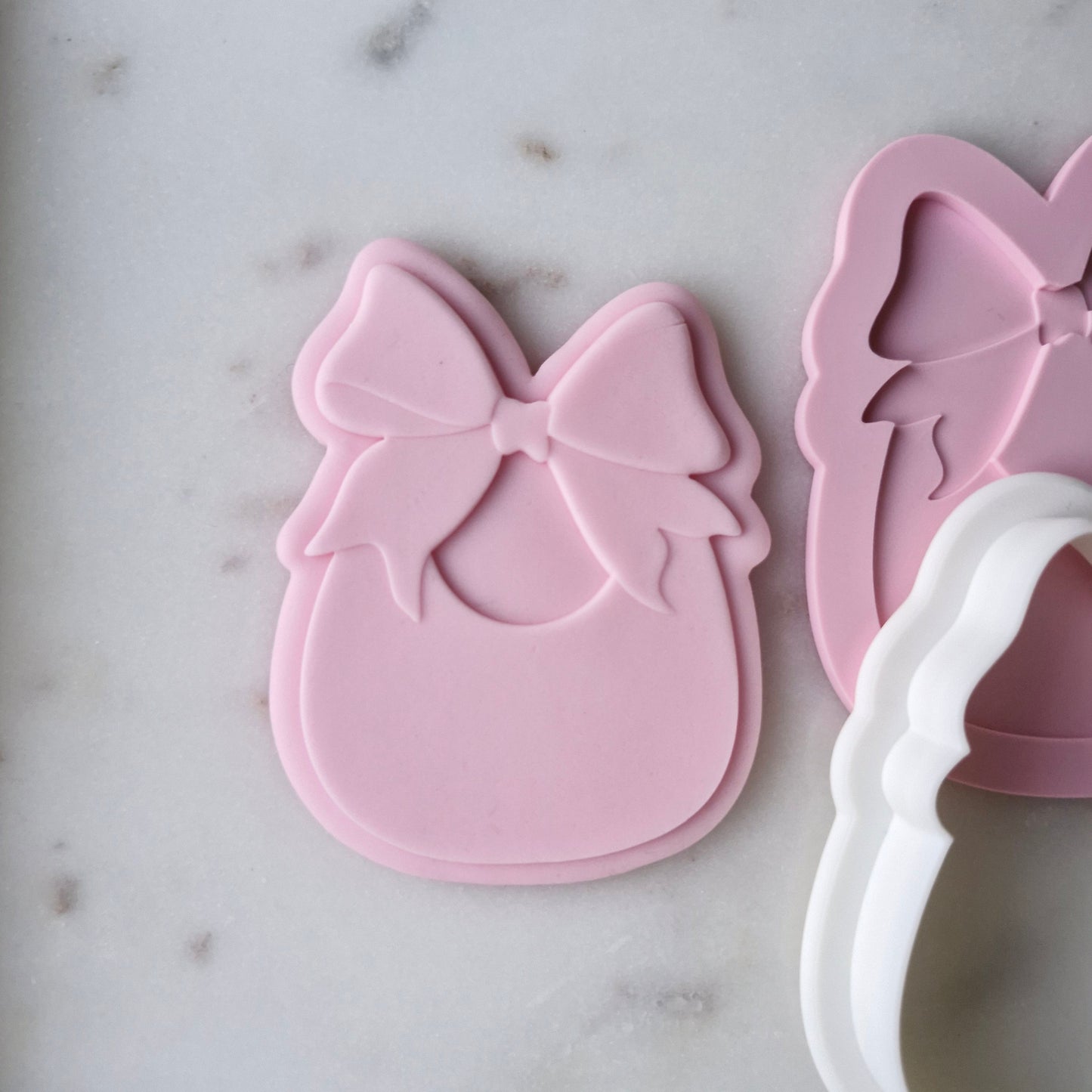 Bib with Bow Cookie Cutter and Stamp zoomed out
