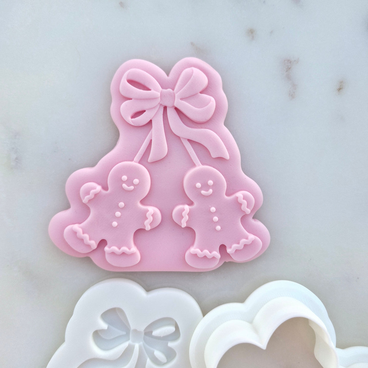 Gingerbread Cherries With Bow Cookie Cutter and Stamp zoomed out