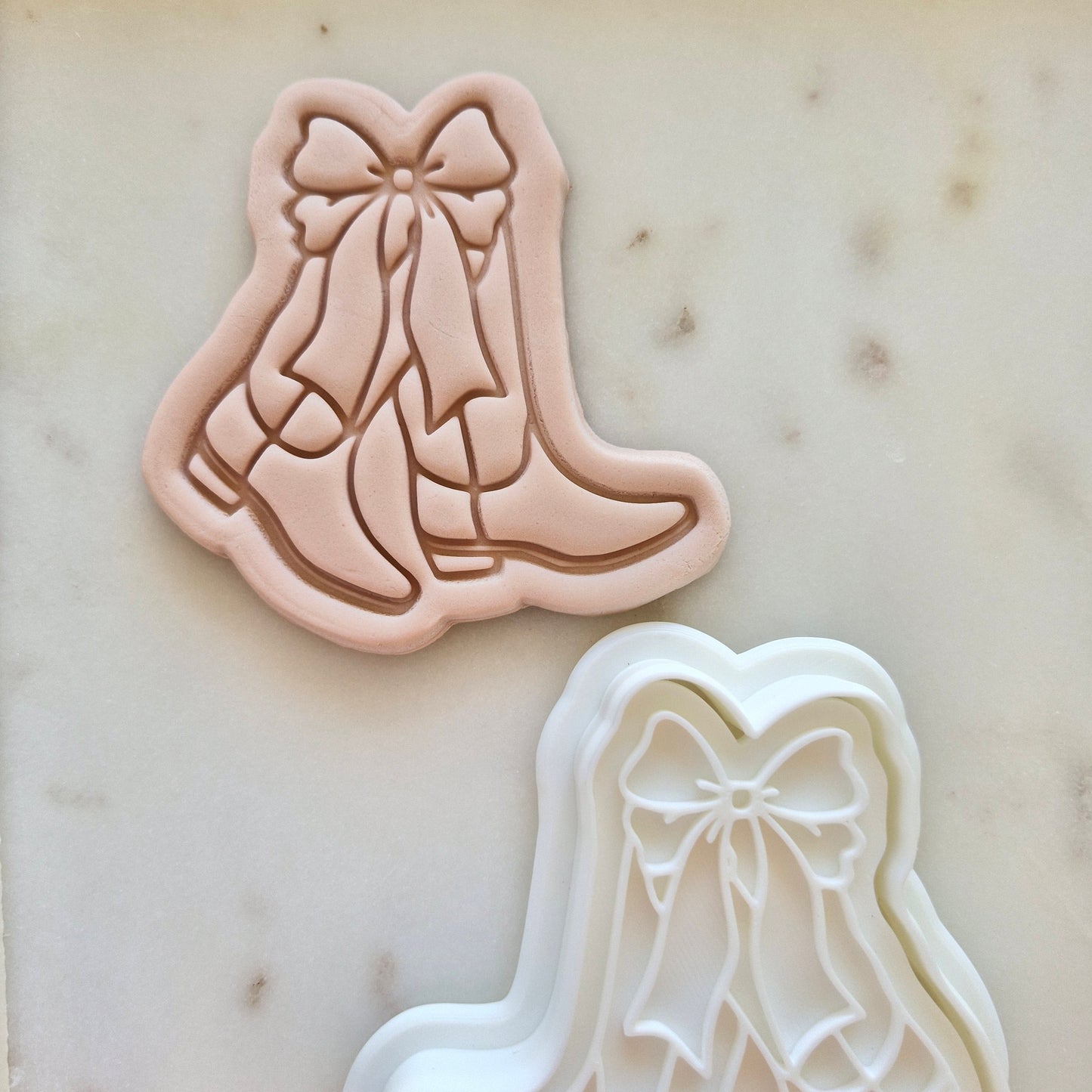 Coquette Cowgirl Boots Cookie Cutter and Stamp zoomed out
