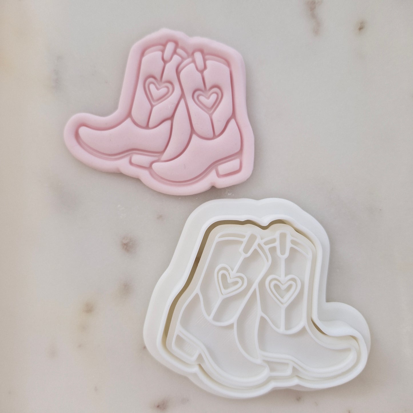 Cowgirl Boots with Hearts Cookie Cutter and Stamp zoomed out