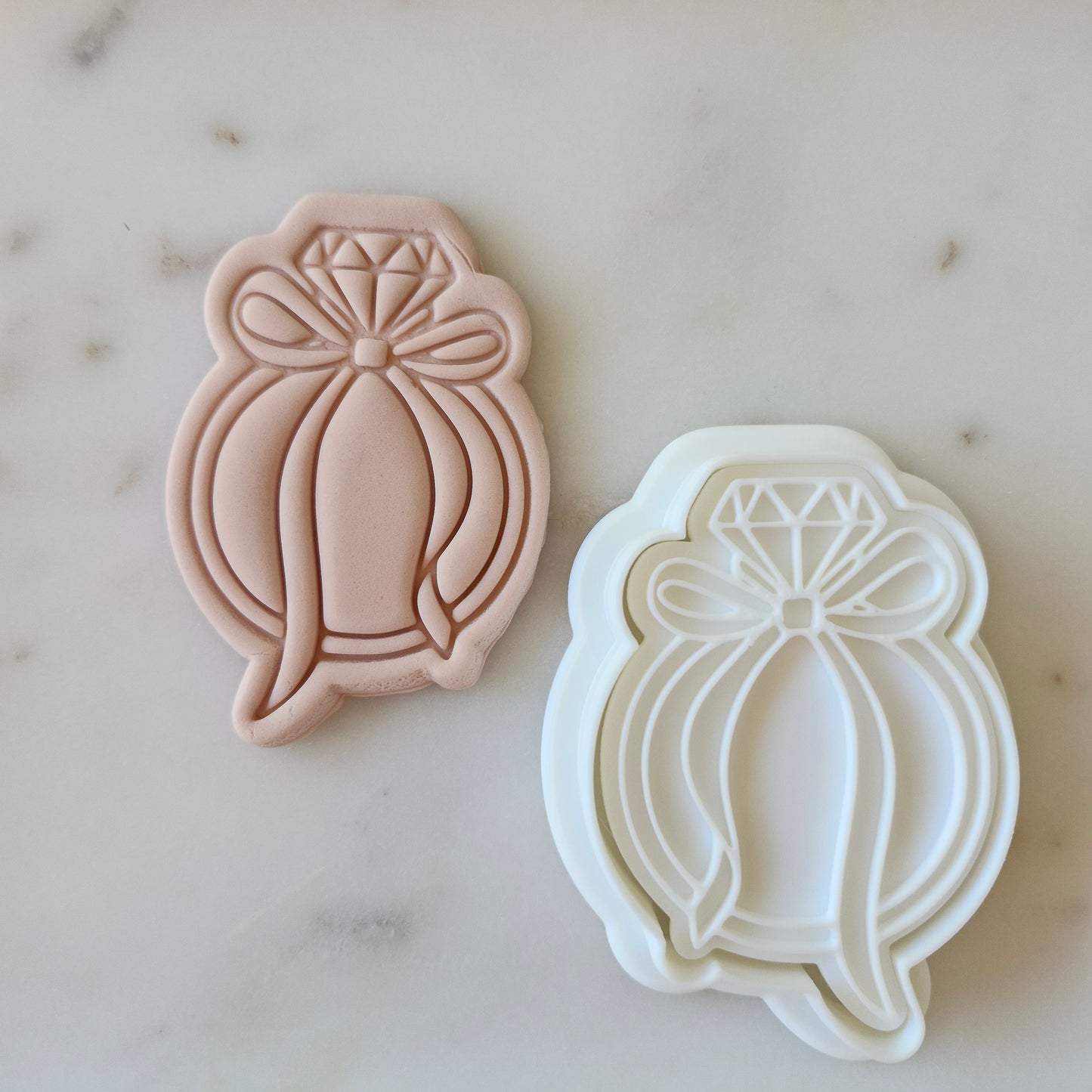 Coquette Engagement Ring Cookie Cutter and Stamp zoomed out