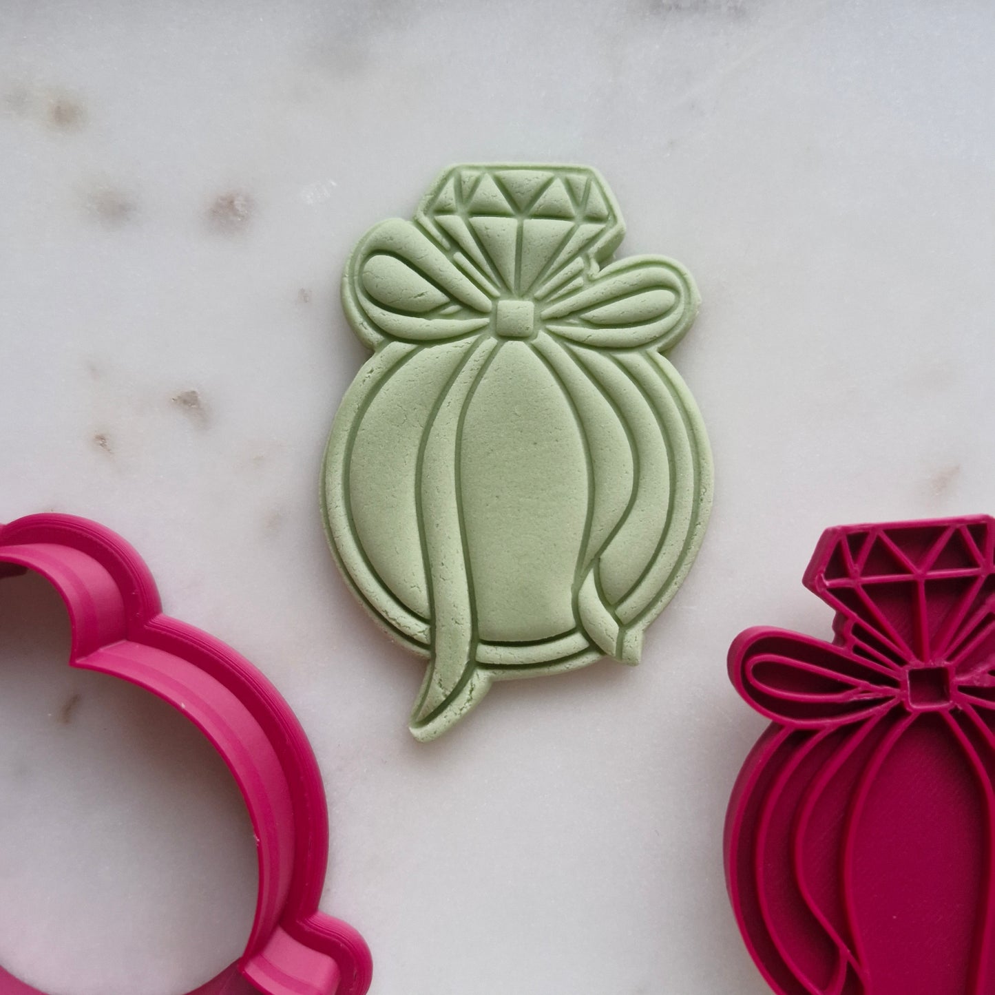 Diamond Ring with Bow, Cookie Cutter and Stamp