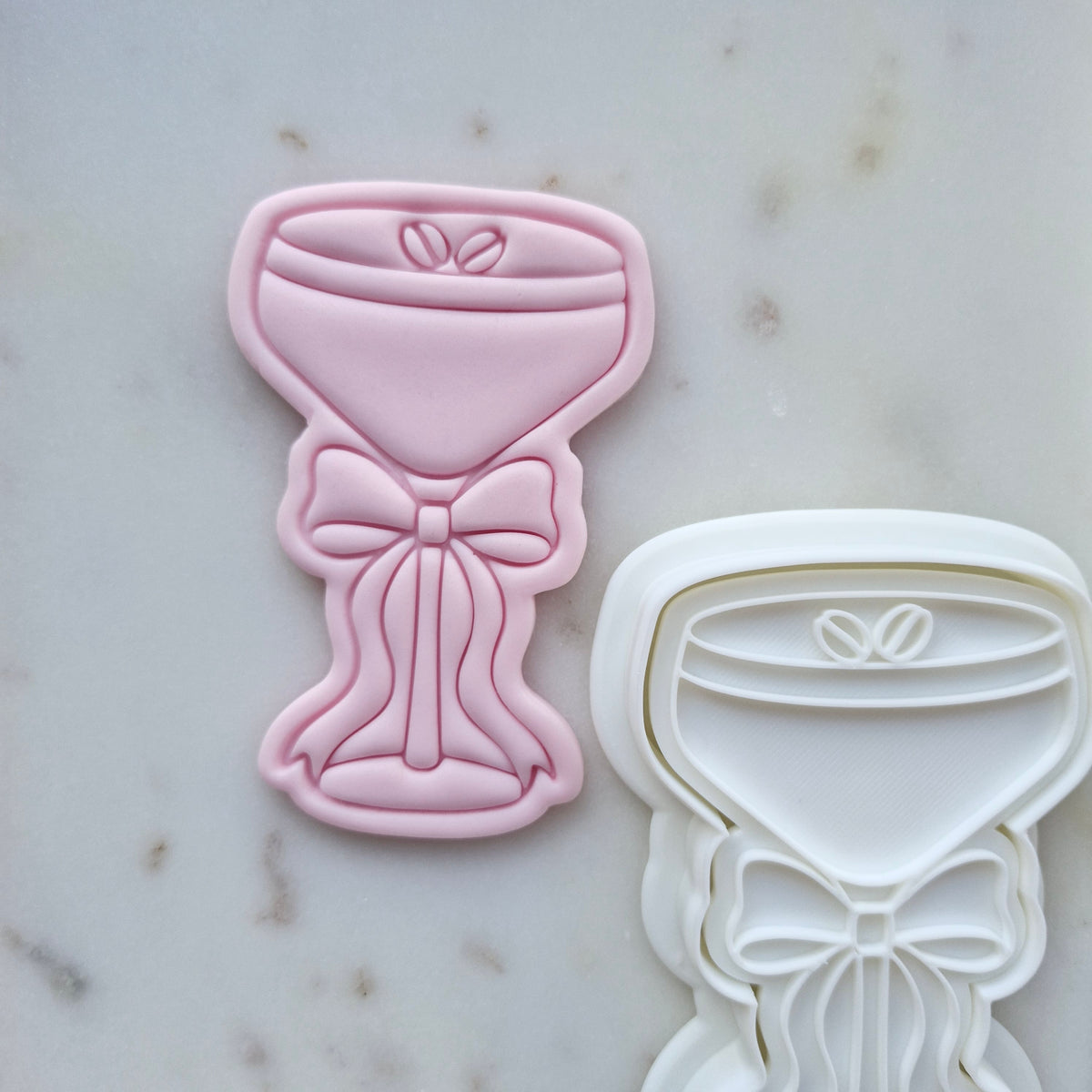 Espresso Martini Glass Cookie Cutter and Emboss Stamp zoomed out