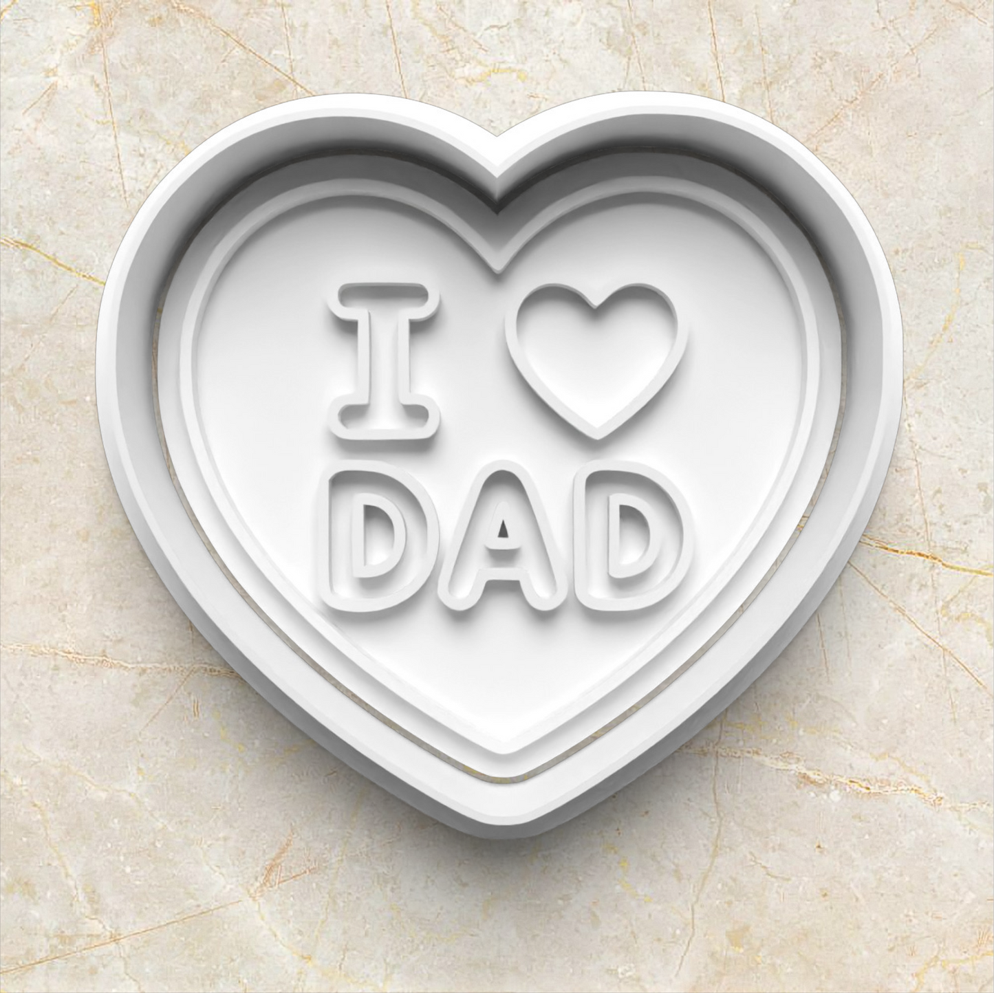 Father's Day Set Cookie Cutter and Stamp heart I love dad