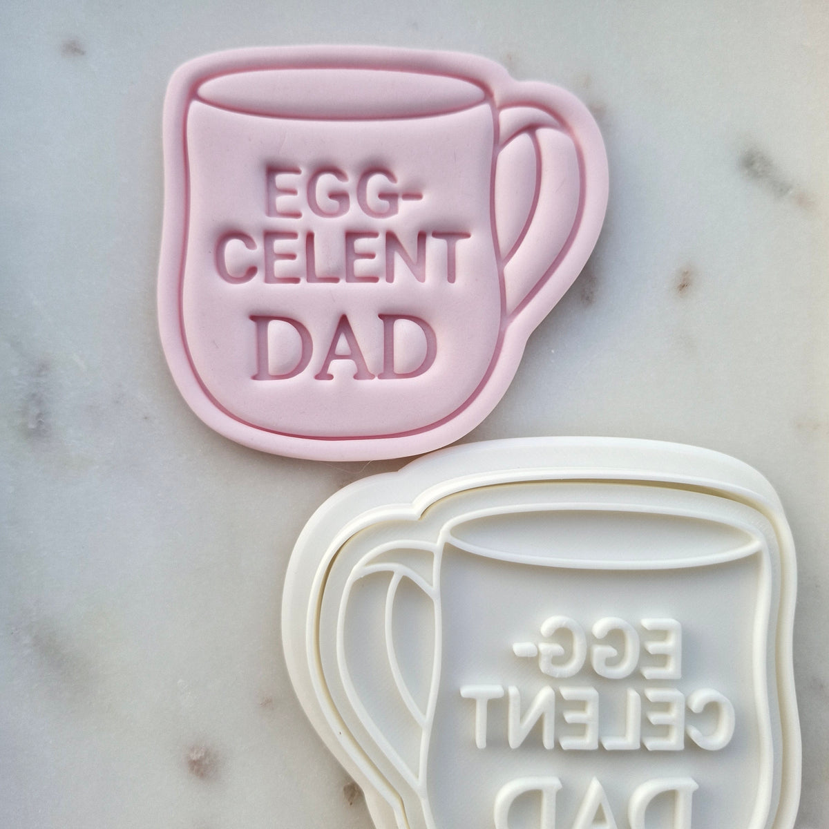Egg-celent Dad Mug Cookie Cutter and Stamp zoomed out