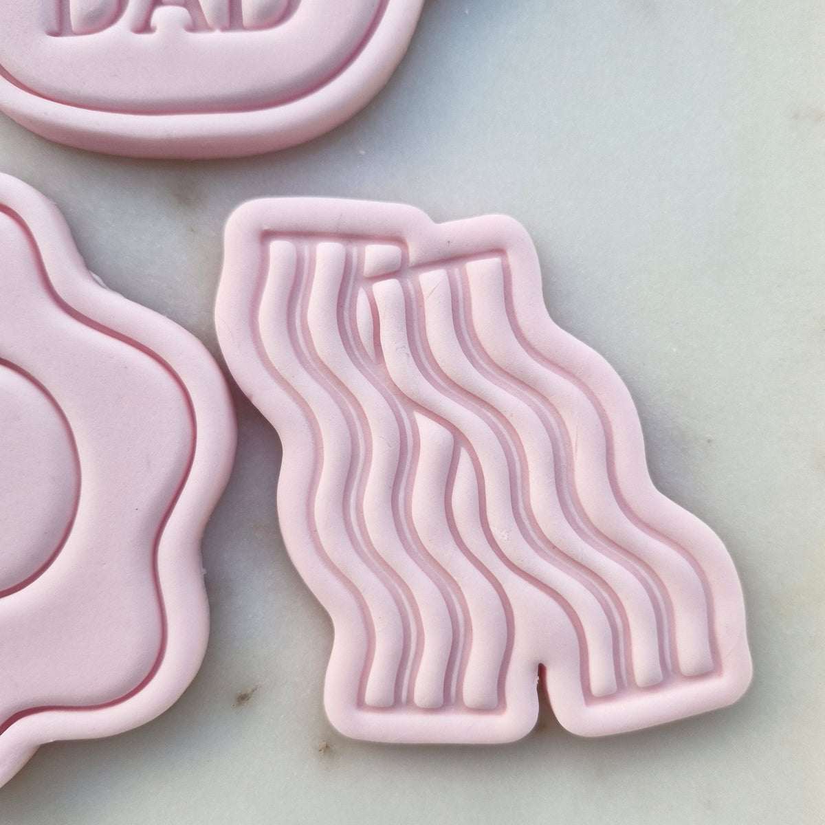 Father's Day Egg-celent Dad Set Cookie Cutter and Stamp bacon