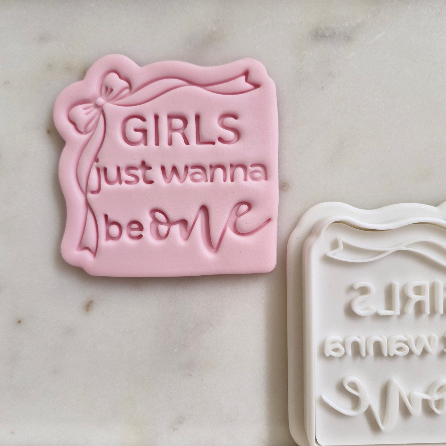 Girls Just Wanna Be One Cookie Cutter and Stamp zoomed out