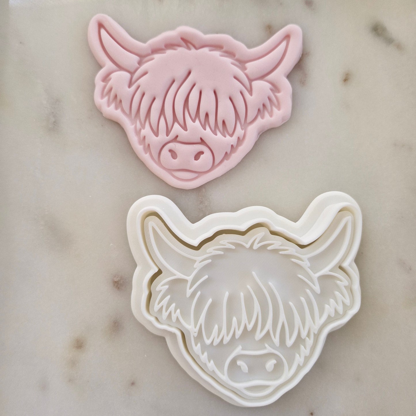 Highland Cow Head Cookie Cutter and Stamp zoomed out