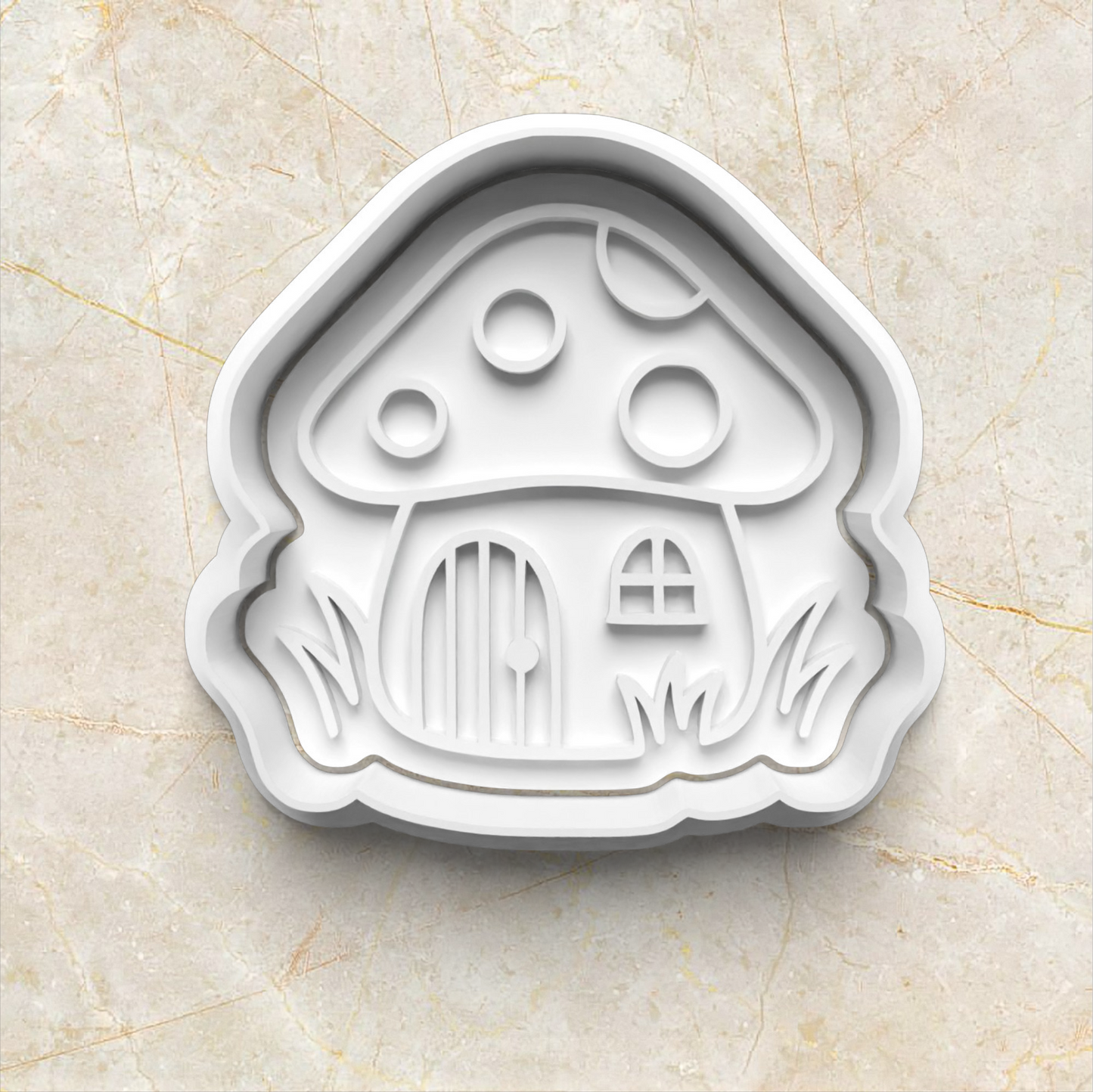 Fairy Cookie Cutter and Stamp Set mushroom house