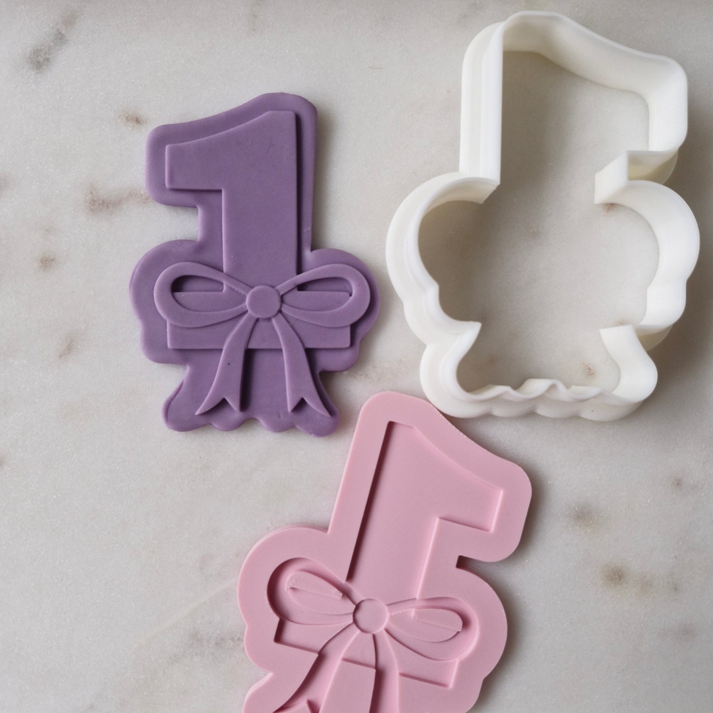 One with Bow on the bottom, Cookie Cutter and Stamp