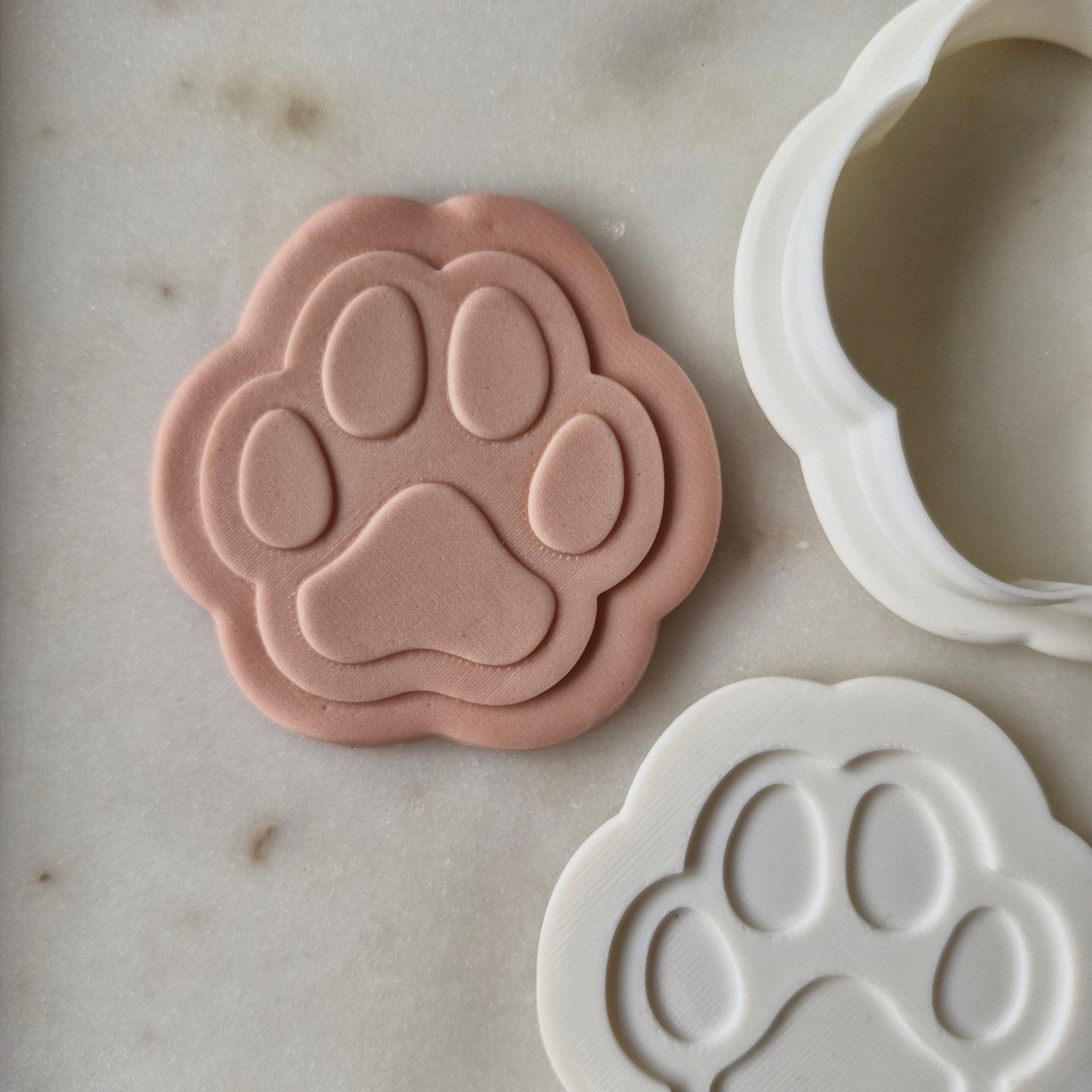 Paw Print Cookie Cutter and Deboss Stamp