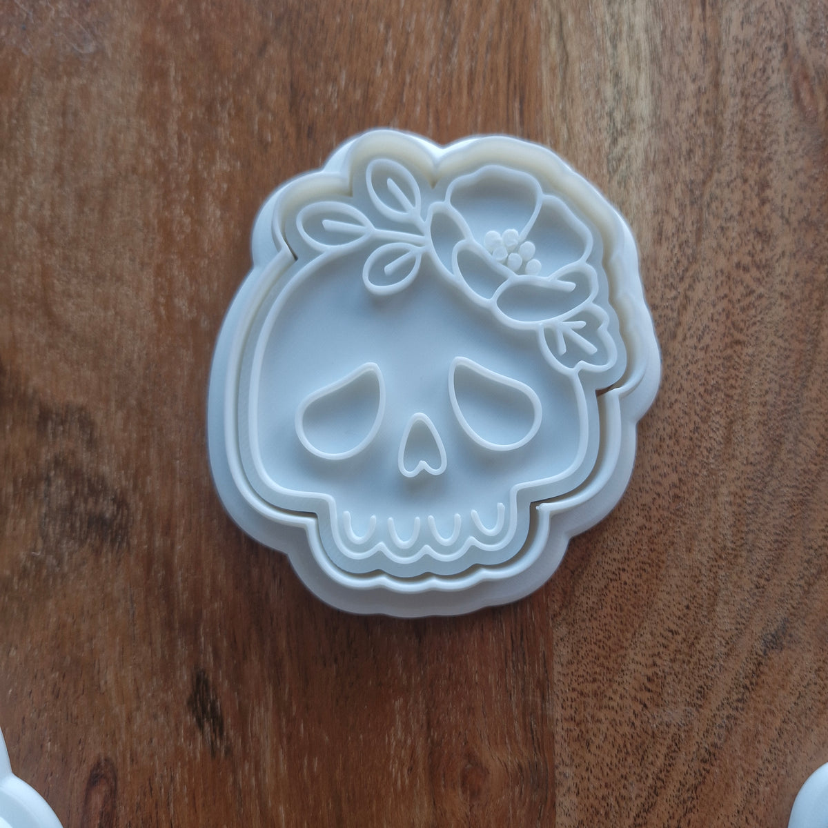 Sale Floral Skull Cookie Cutter and Stamp