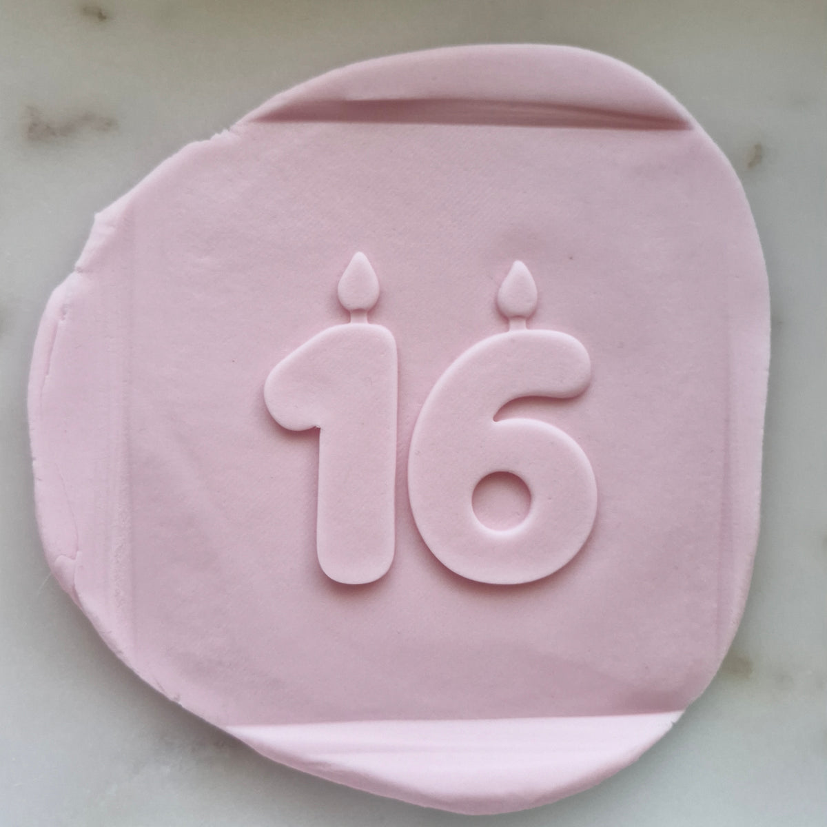 16 Birthday Candle Cookie Deboss Stamp