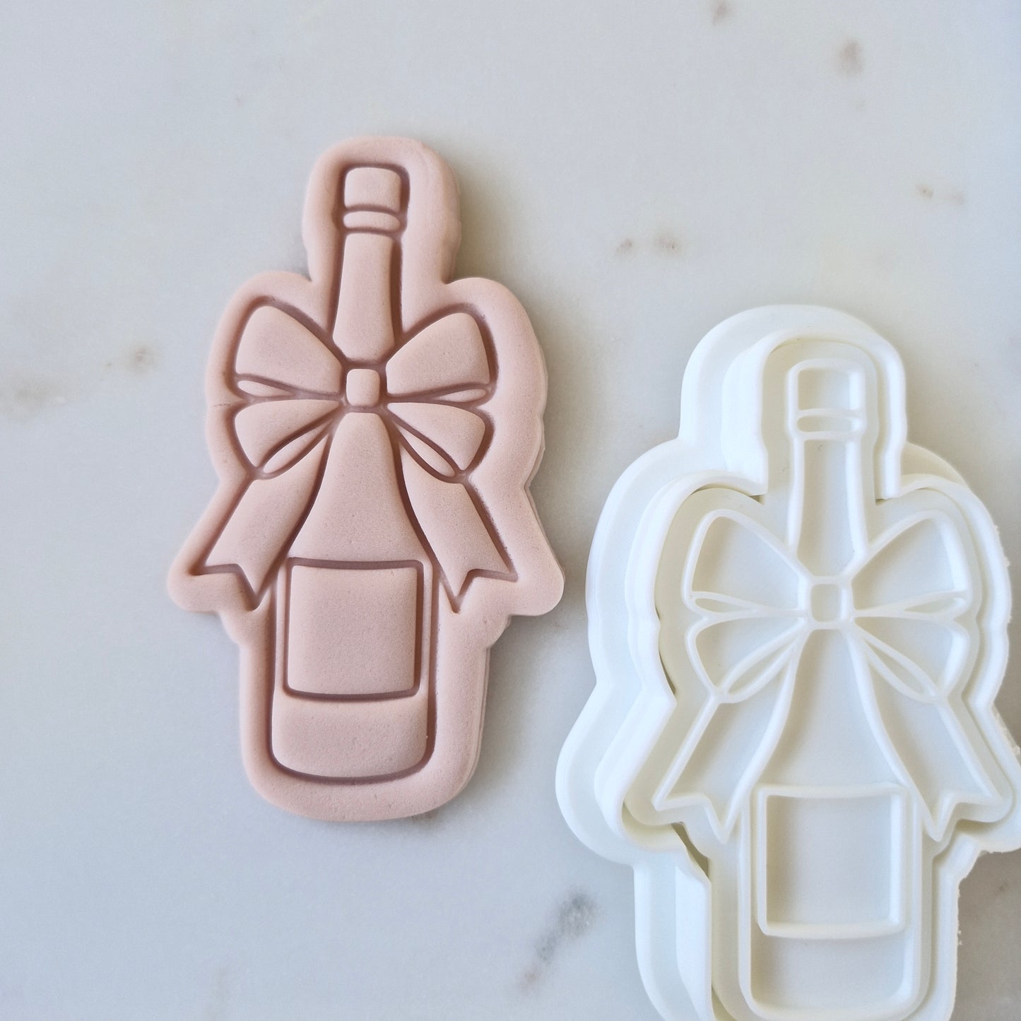 Bottle with Bow Cookie Cutter and Stamp