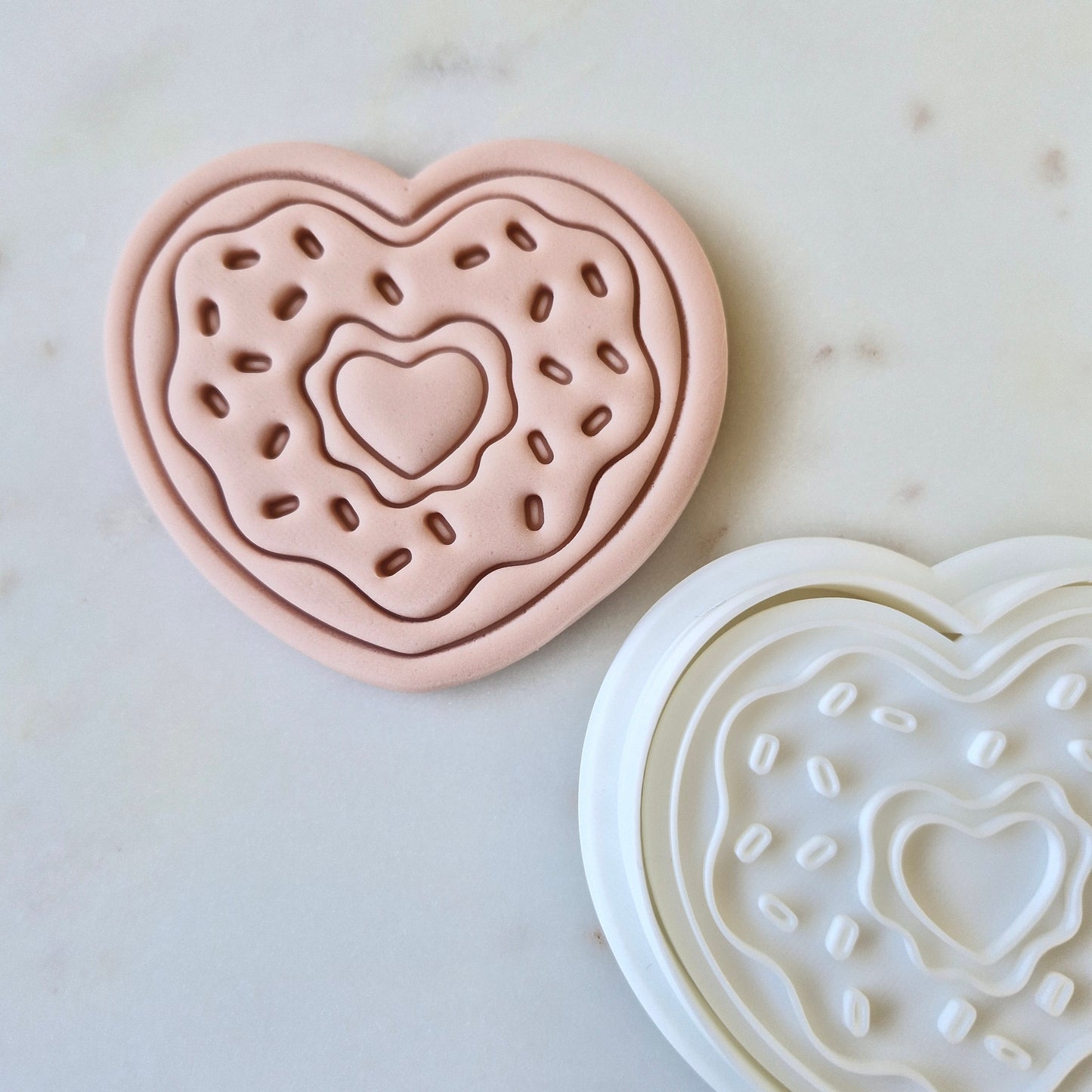 Heart Donut Cookie Cutter and Stamp