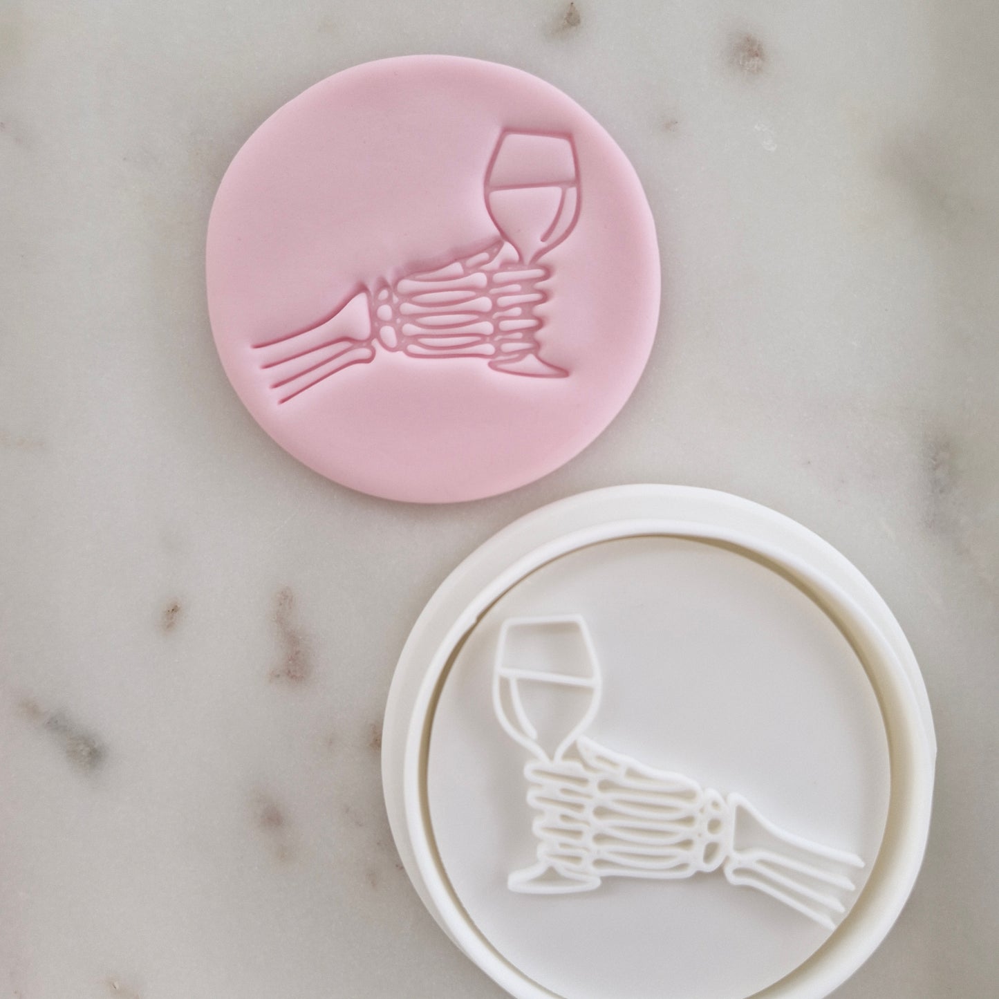 Skeleton Cheers Cookie Cutter and Stamp zoomed out