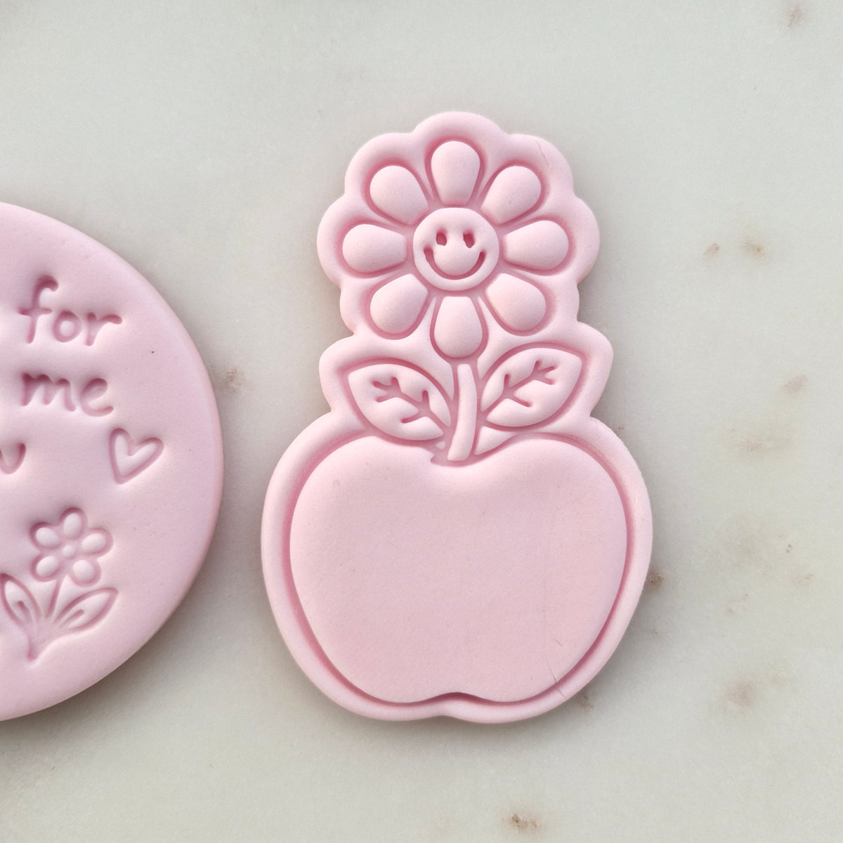 Thanks for Helping Me Grow Set VS3 Cookie Cutter and Stamp daisy apple