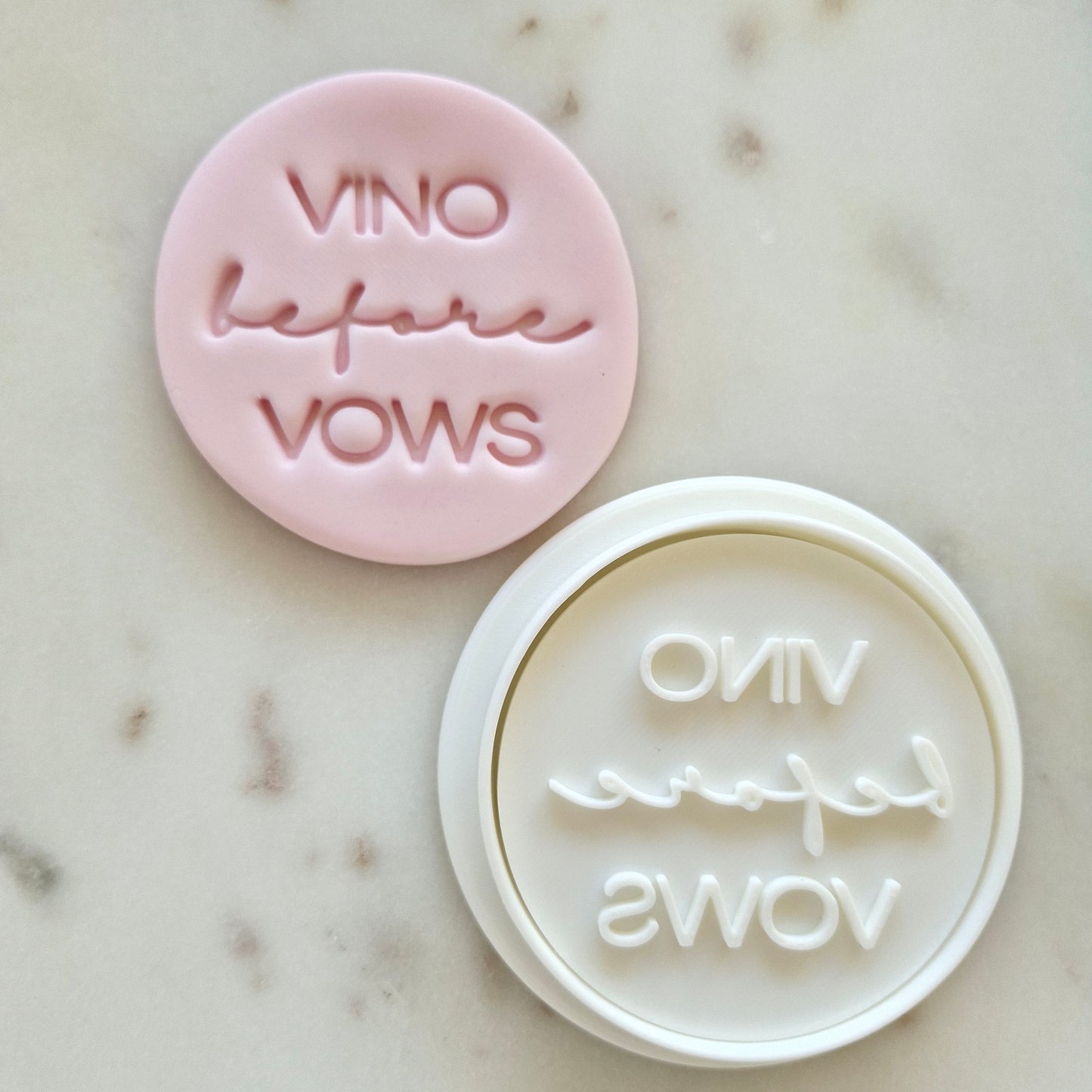 Vino Before Vows Cookie Cutter and Stamp zoomed out