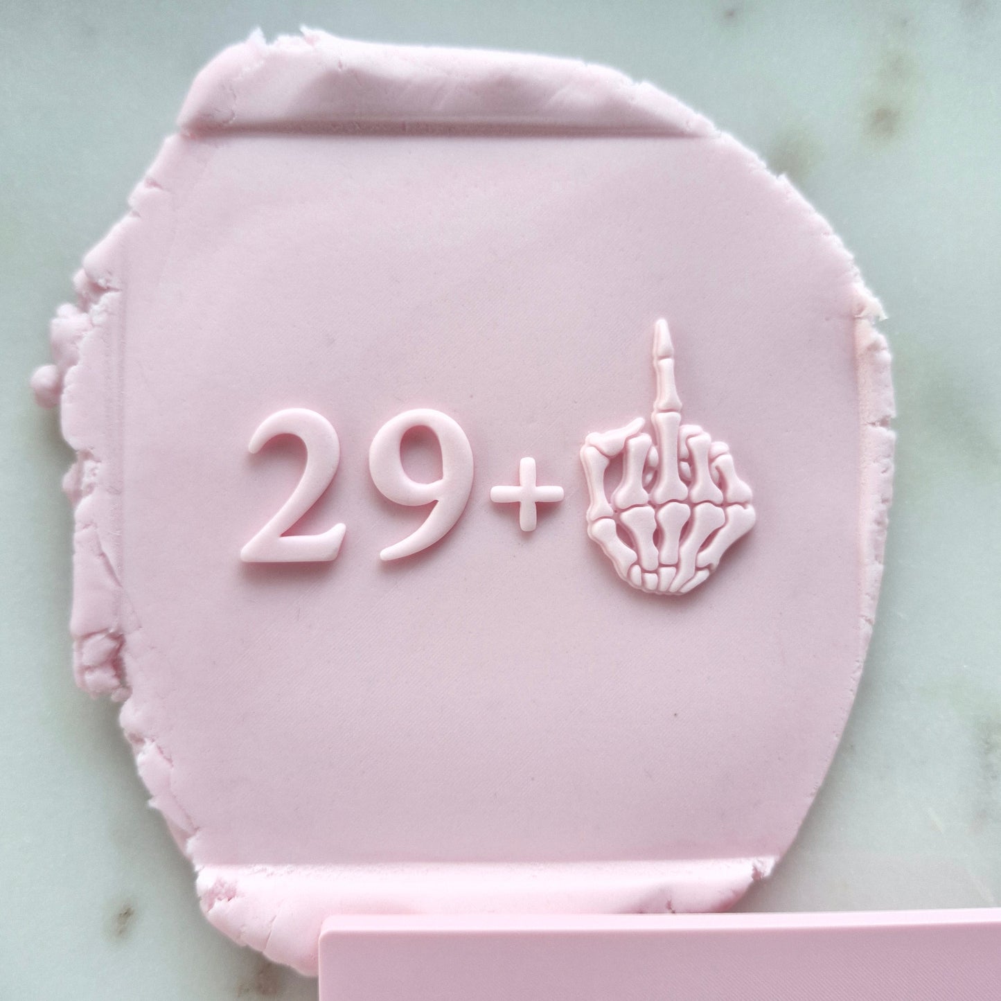 29 Plus Skeleton Hand Cookie Deboss Stamp ONLY zoomed in