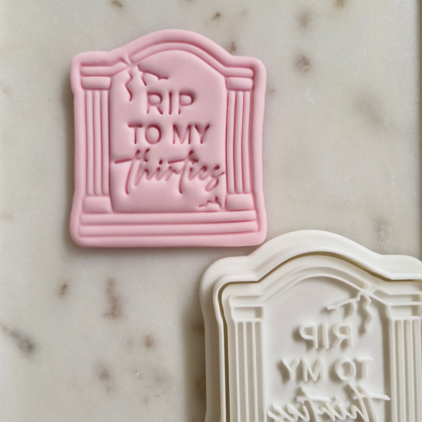 RIP To My Thirties Cookie Cutter and Stamp zoomed out