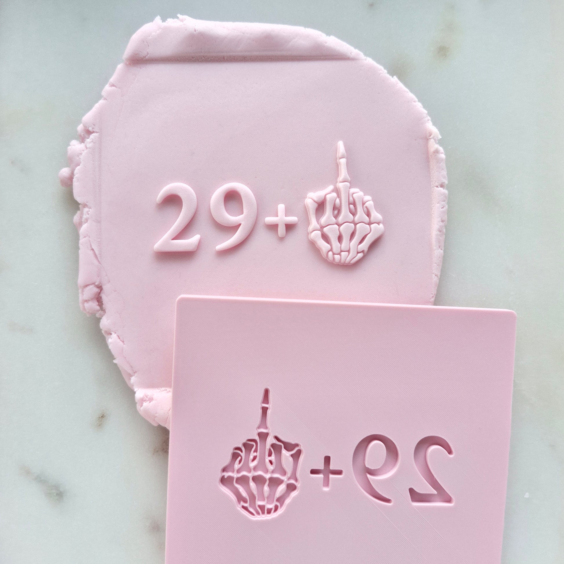 29 Plus Skeleton Hand Cookie Deboss Stamp ONLY zoomed out