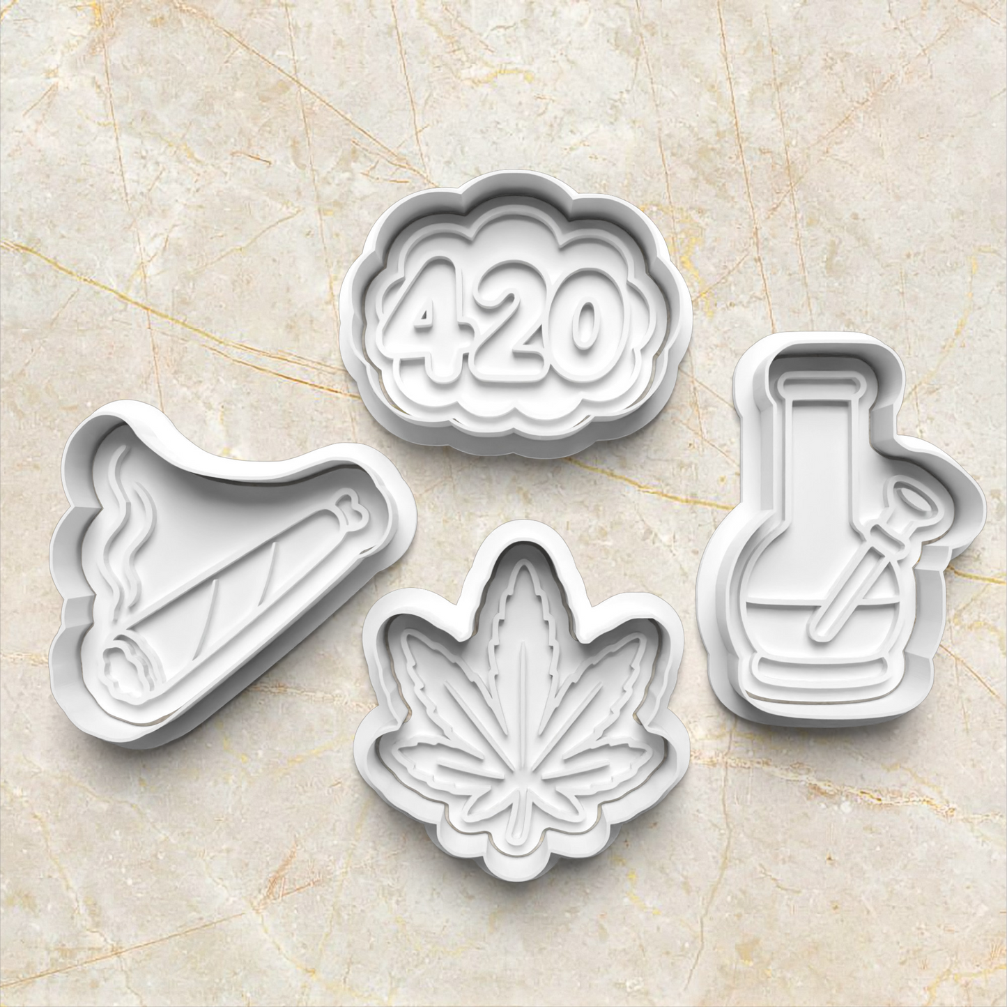 420 Set Cookie Cutter and Stamp set