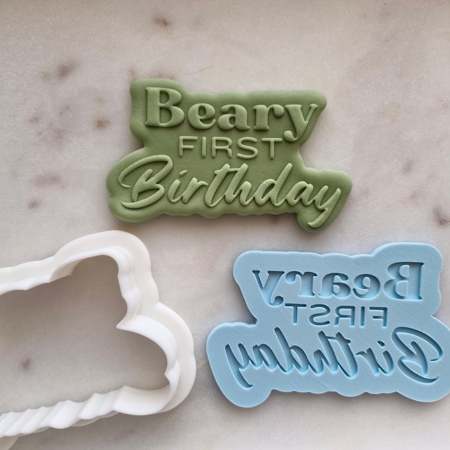 Beary First Birthday, Cookie Cutter and Stamp
