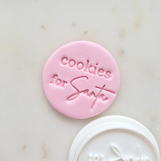 Cookies For Santa Cookie Cutter and Stamp zoomed in