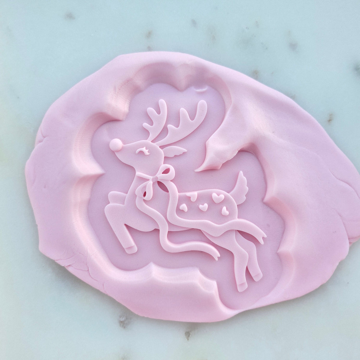 Coquette Reindeer Cookie Cutter and Deboss Stamp zoomed in