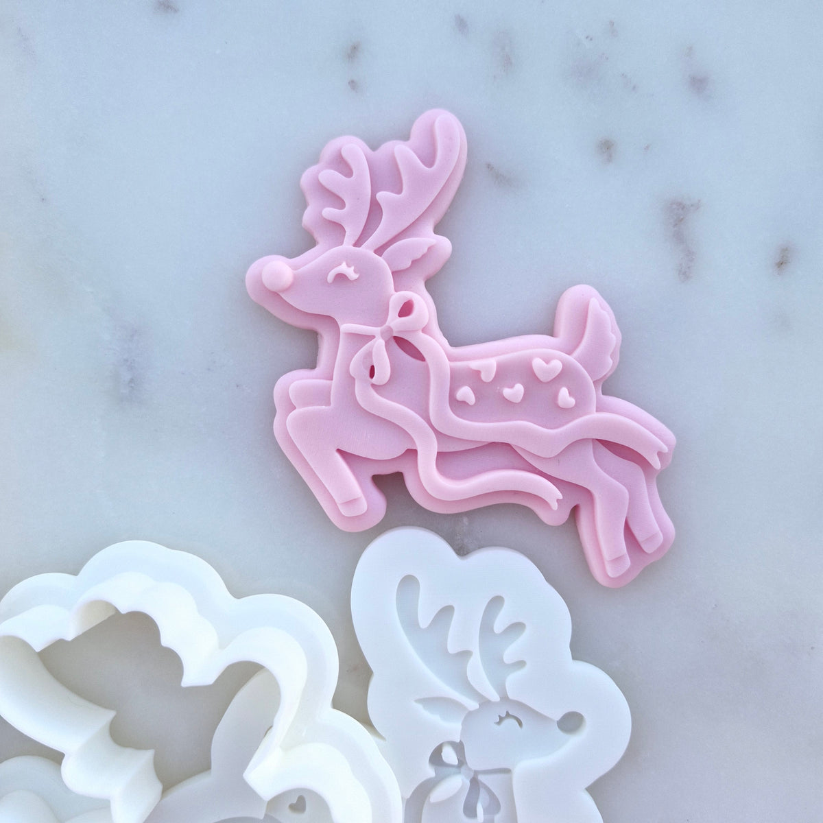 Coquette Reindeer Cookie Cutter and Deboss Stamp zoomed out