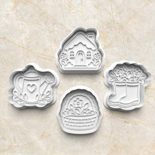 Cottage Core Cookie Cutter and Stamp set