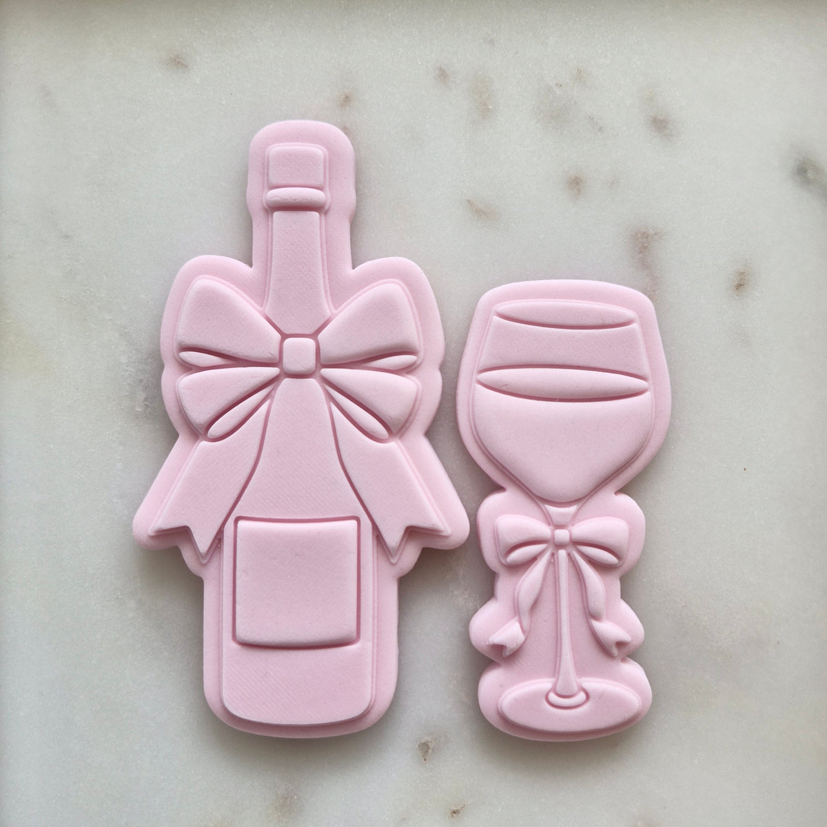 Champagne Bottle and Glass Set Cookie Cutter and Stamp set