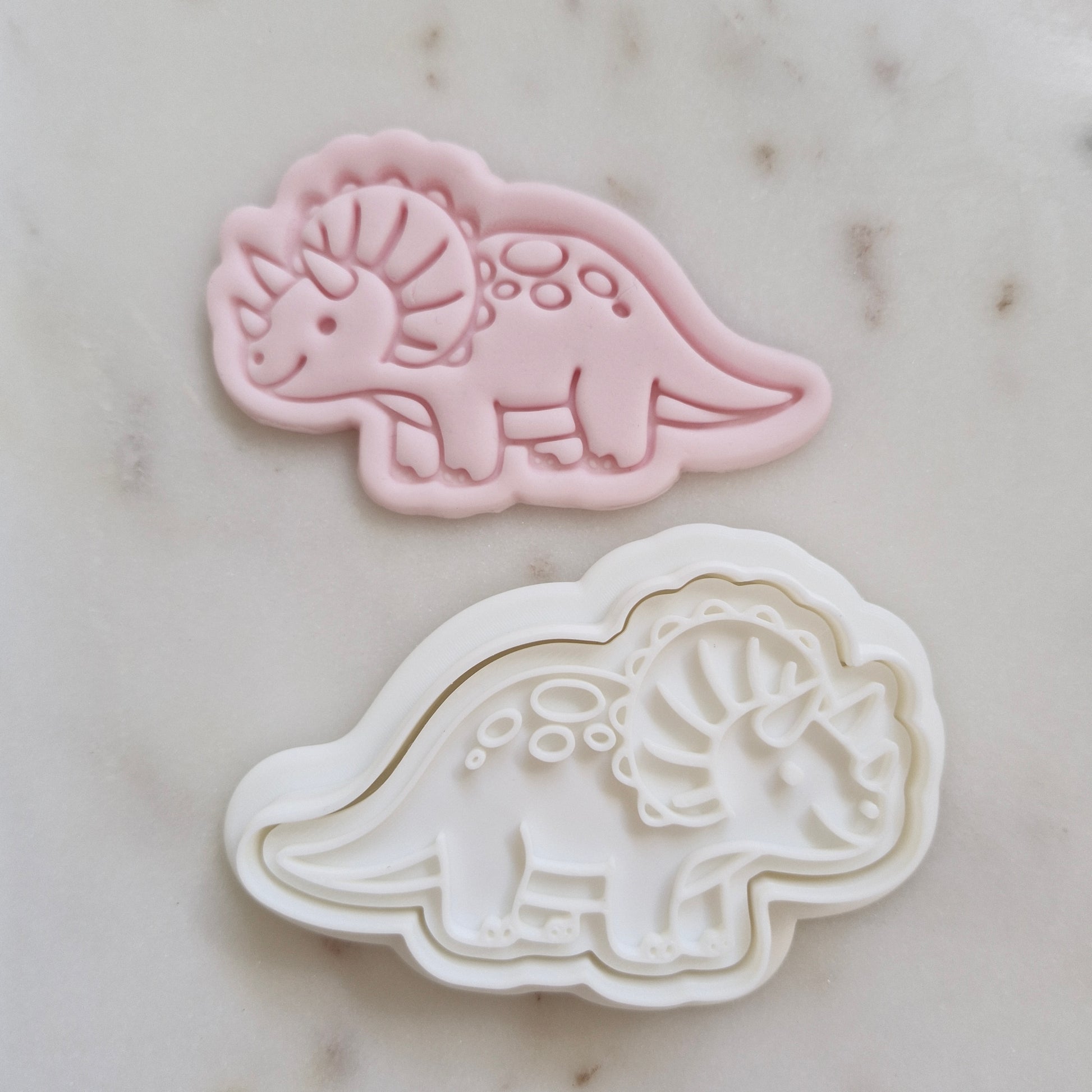 Dinosaur Triceratops Cookie Cutter and Stamp