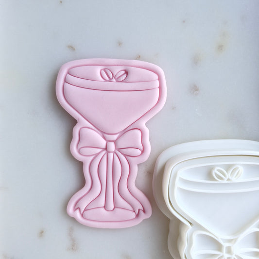Espresso Martini Glass Cookie Cutter and Emboss Stamp zoomed in