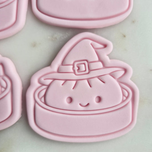 Halloween Dumplings Set Cookie Cutter and Stamp witch Halloween Witch Dumpling Cookie Cutter and Stamp