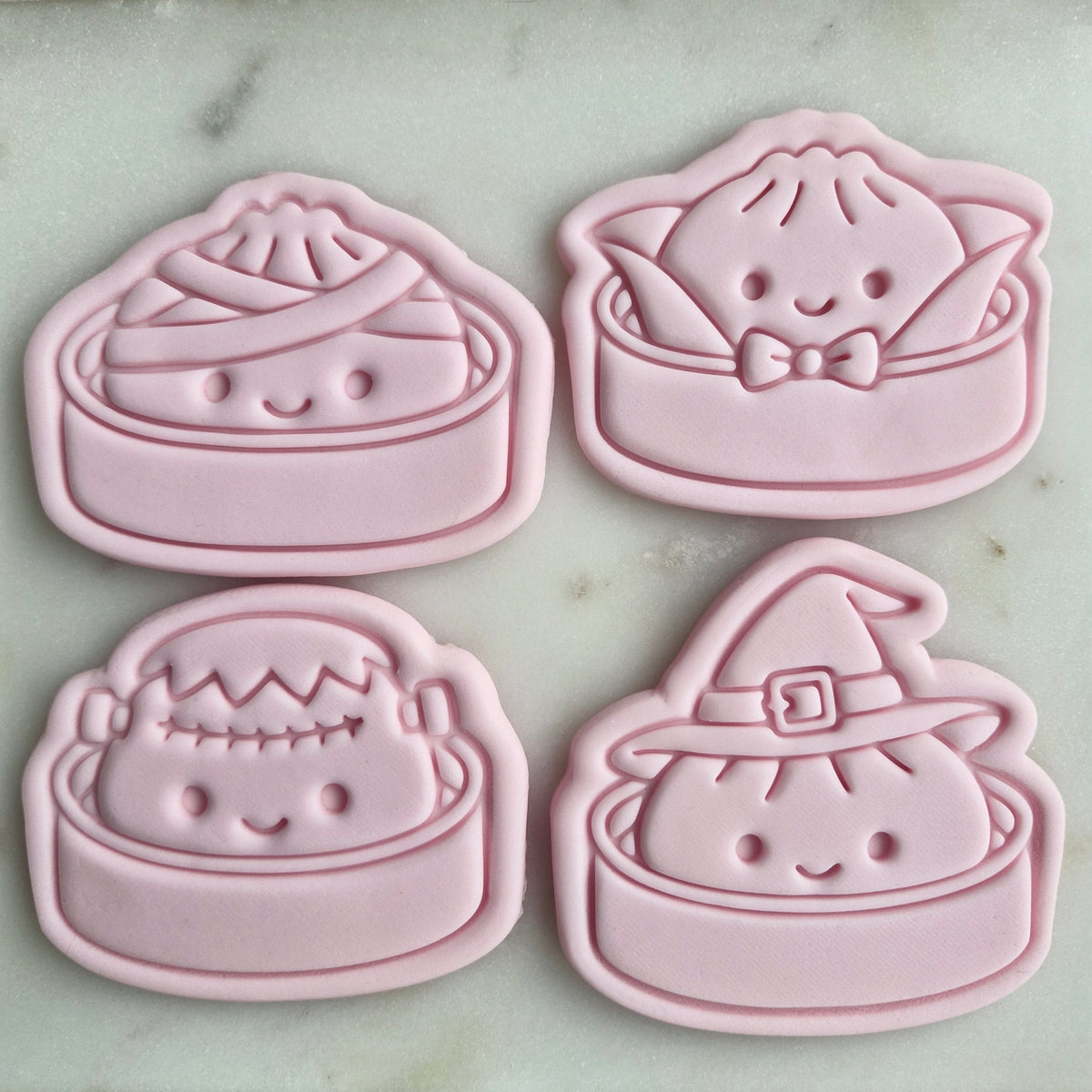 Halloween Dumplings Set Cookie Cutter and Stamp set of 4