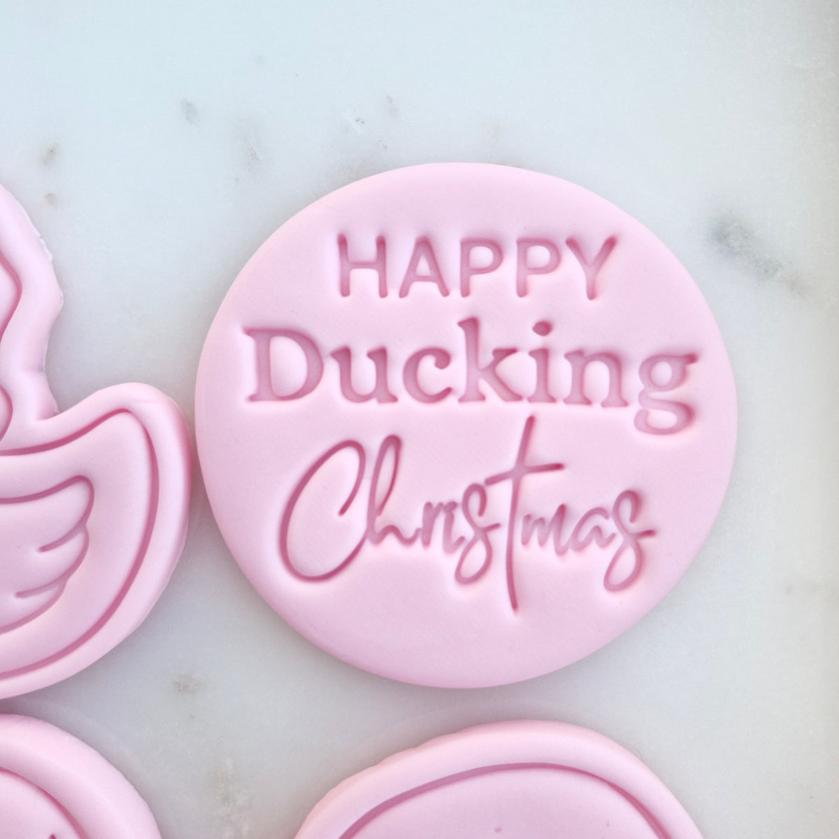 Happy Ducking Christmas Set Cookie Cutter and Stamp circle stamp