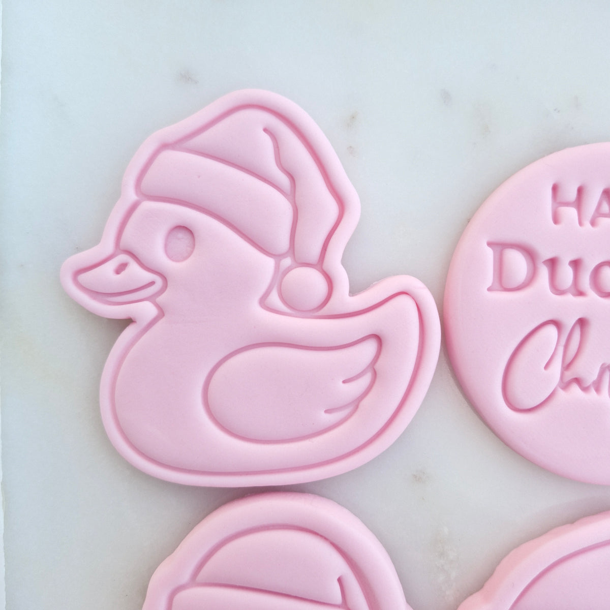 Happy Ducking Christmas Set Cookie Cutter and Stamp side profile of duck