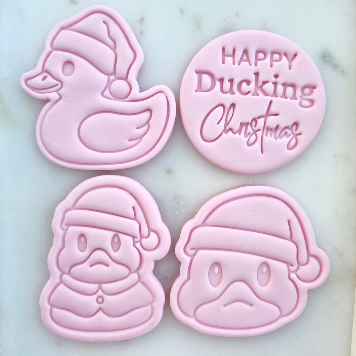 Happy Ducking Christmas Set Cookie Cutter and Stamp set