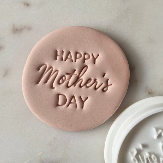 Happy Mother's Day Cookie Cutter and Stamp zoomed in 