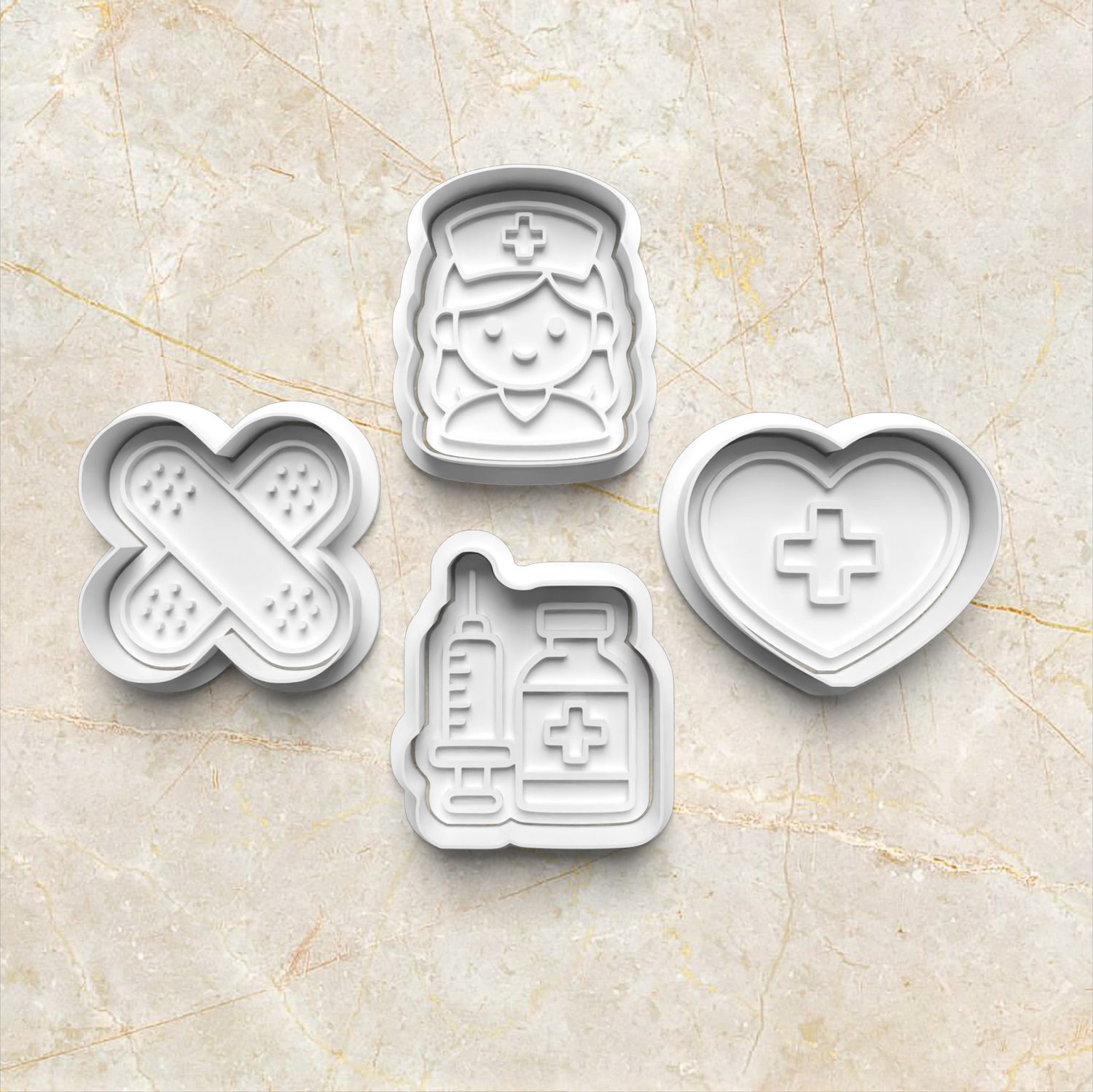 Nurse Cookie Cutter and Stamp nurse set